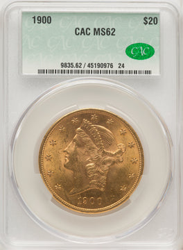 1900 $20 Liberty Double Eagle CACG MS62