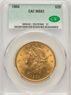 1904 $20 Liberty Liberty Double Eagle CACG MS62