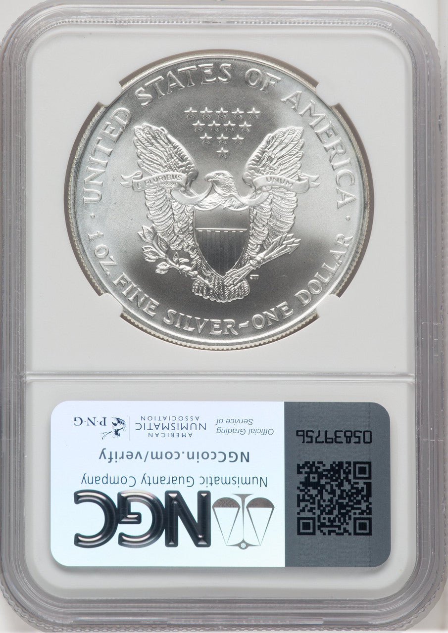 1998 Silver Eagle Thomas Uram NGC MS70