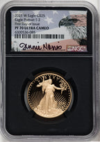 2021-W G$25 Half Ounce Gold Eagle Type Two FDI NGC PF70 Jennie Norris Signed