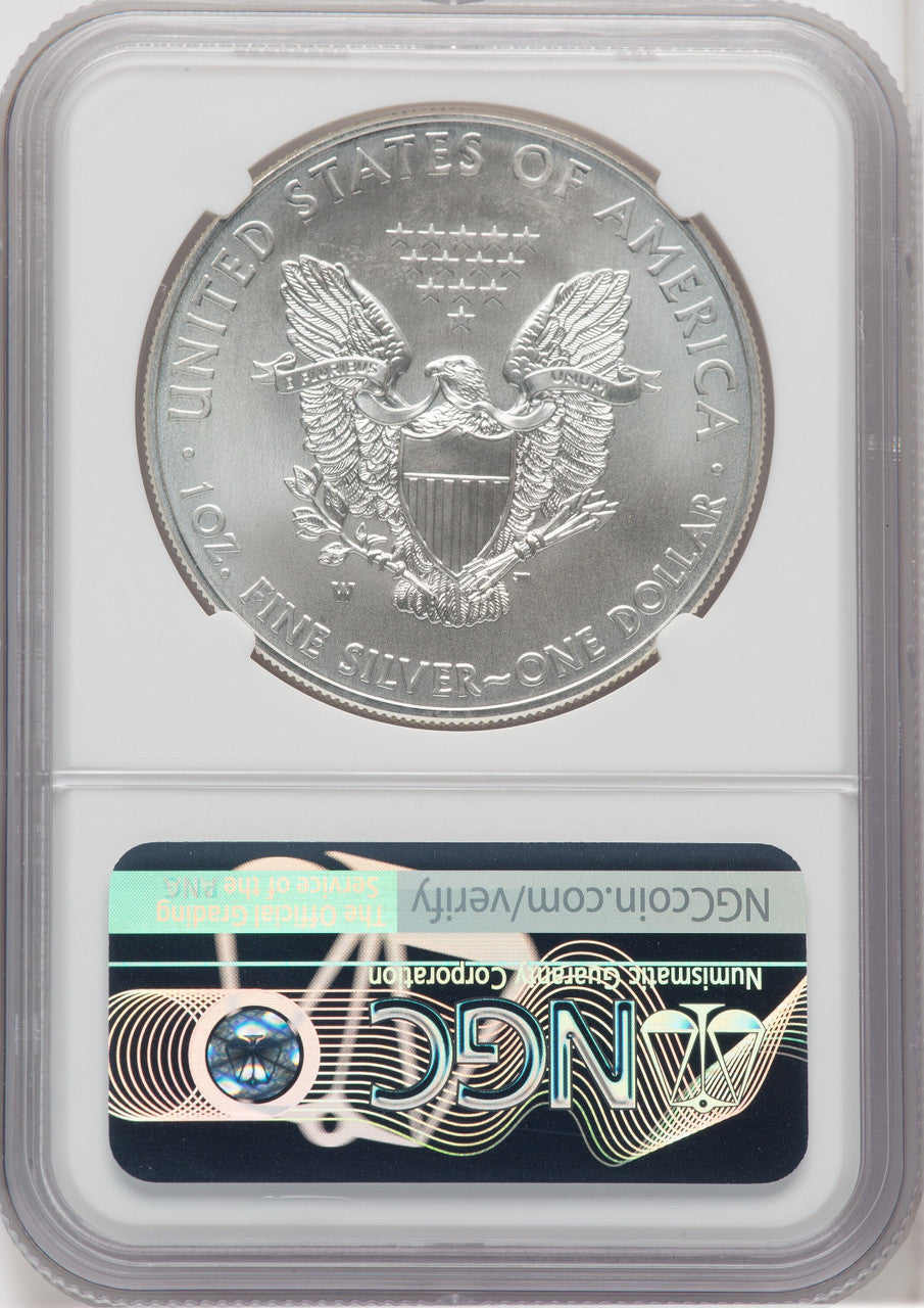 2012-W S$1 Silver Eagle Burnished First Strike Mike Castle NGC MS70