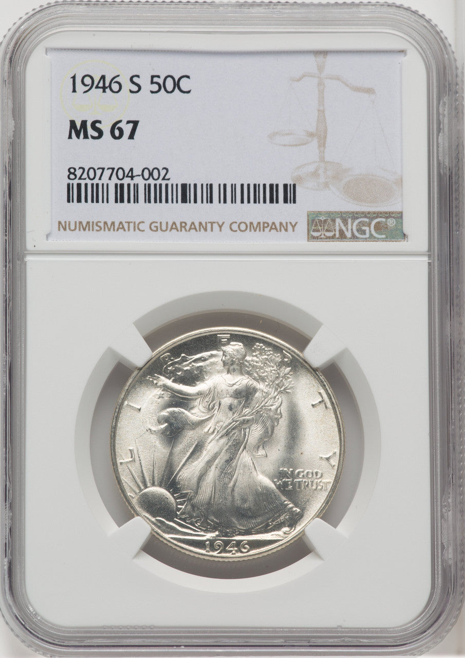 1946-S 50C Walking Liberty Half Dollar NGC MS67 (767015016)