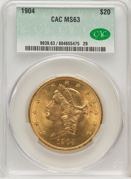 1904 $20 Liberty Liberty Double Eagle CACG MS63