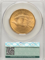 1908 $20 NO MOTTO Saint-Gaudens Double Eagle CACG MS62