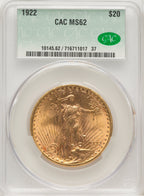 1922 $20 Saint-Gaudens Double Eagle CACG MS62