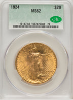 1924 $20 Saint Saint-Gaudens Double Eagle CACG MS62