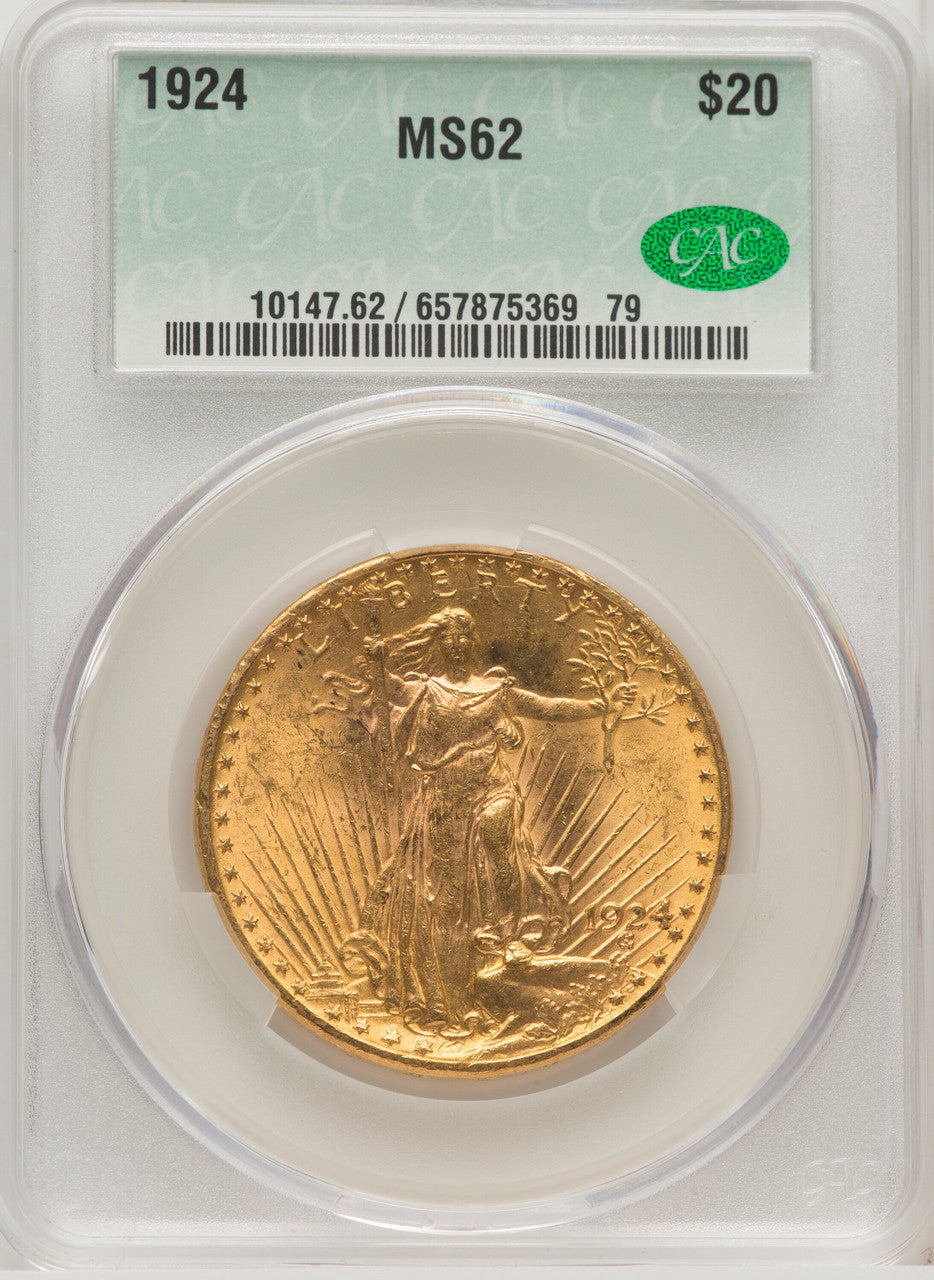 1924 $20 Saint Saint-Gaudens Double Eagle CACG MS62