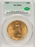 1924 $20 Saint Saint-Gaudens Double Eagle CACG MS63