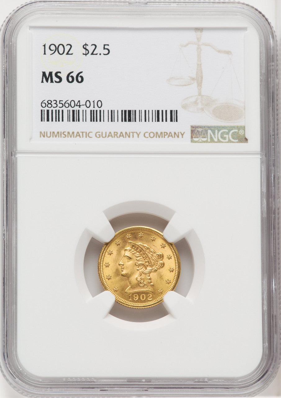 1902 $2.50 Liberty Quarter Eagle NGC MS66