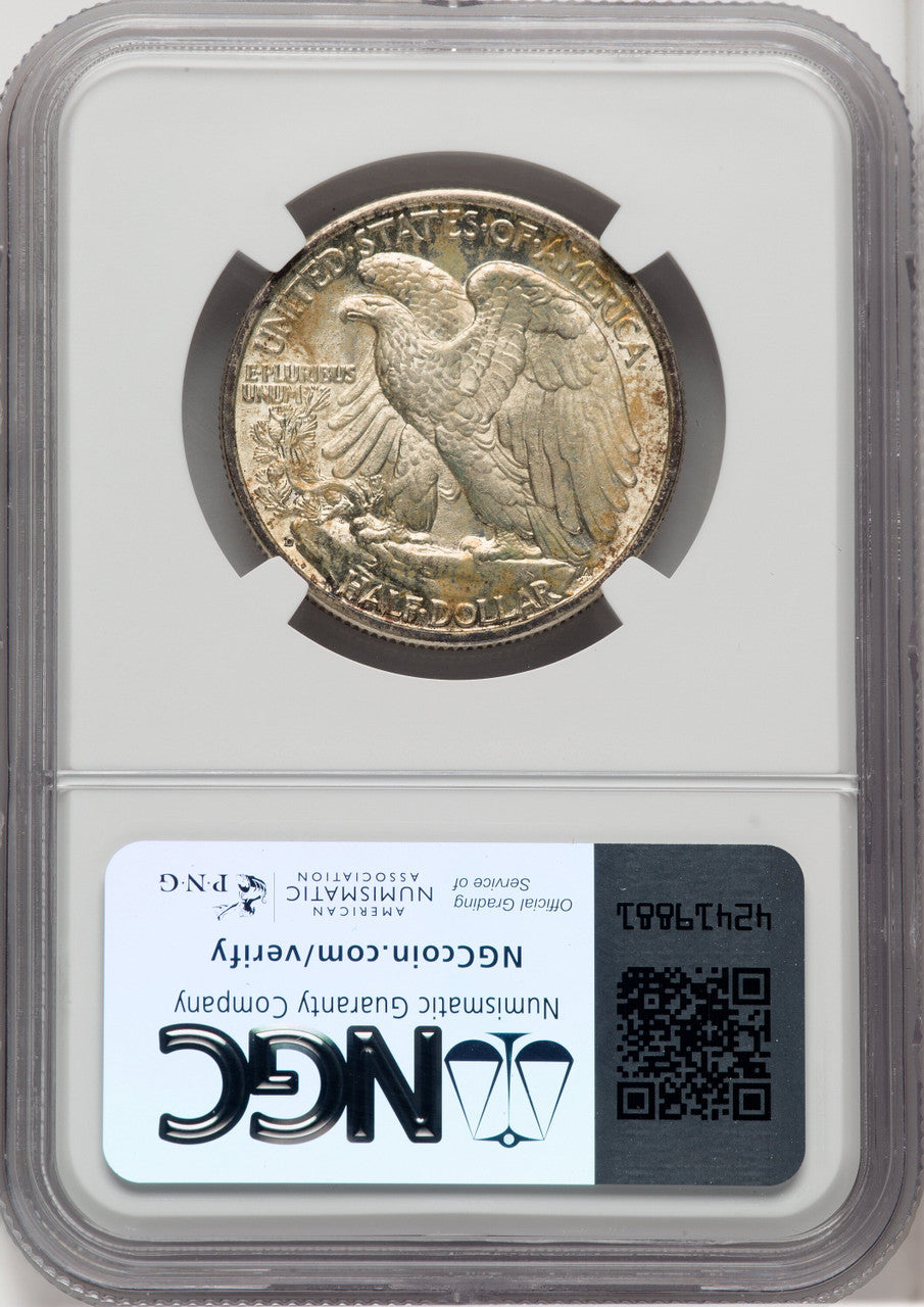 1936-D 50C Walking Liberty Half Dollar NGC MS66+