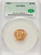 1926 $2.50 Indian Quarter Eagle CACG MS65