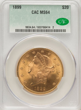 1899 $20 Liberty Double Eagle CACG MS64