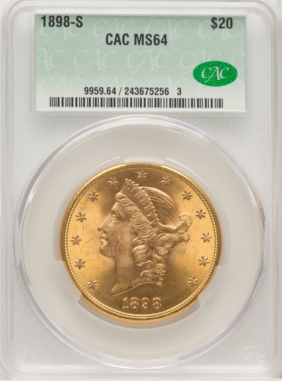 1898-S $20 Liberty Double Eagle CACG MS64