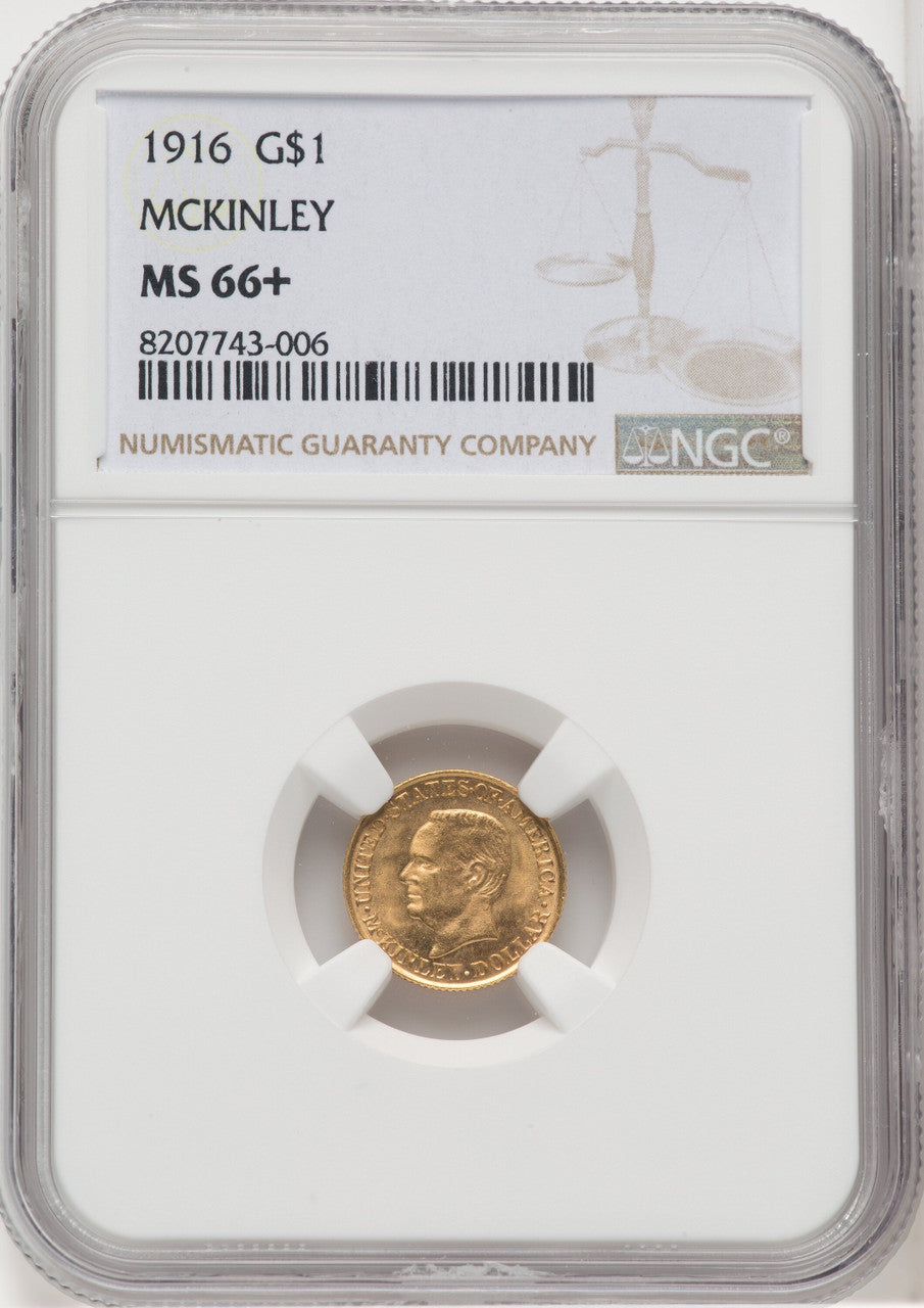1916 G$1 McKinley Commemorative Gold NGC MS66+