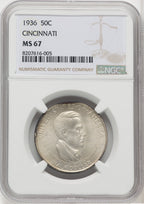 1936 50C Cincinnati Commemorative Silver NGC MS67 (768009003)