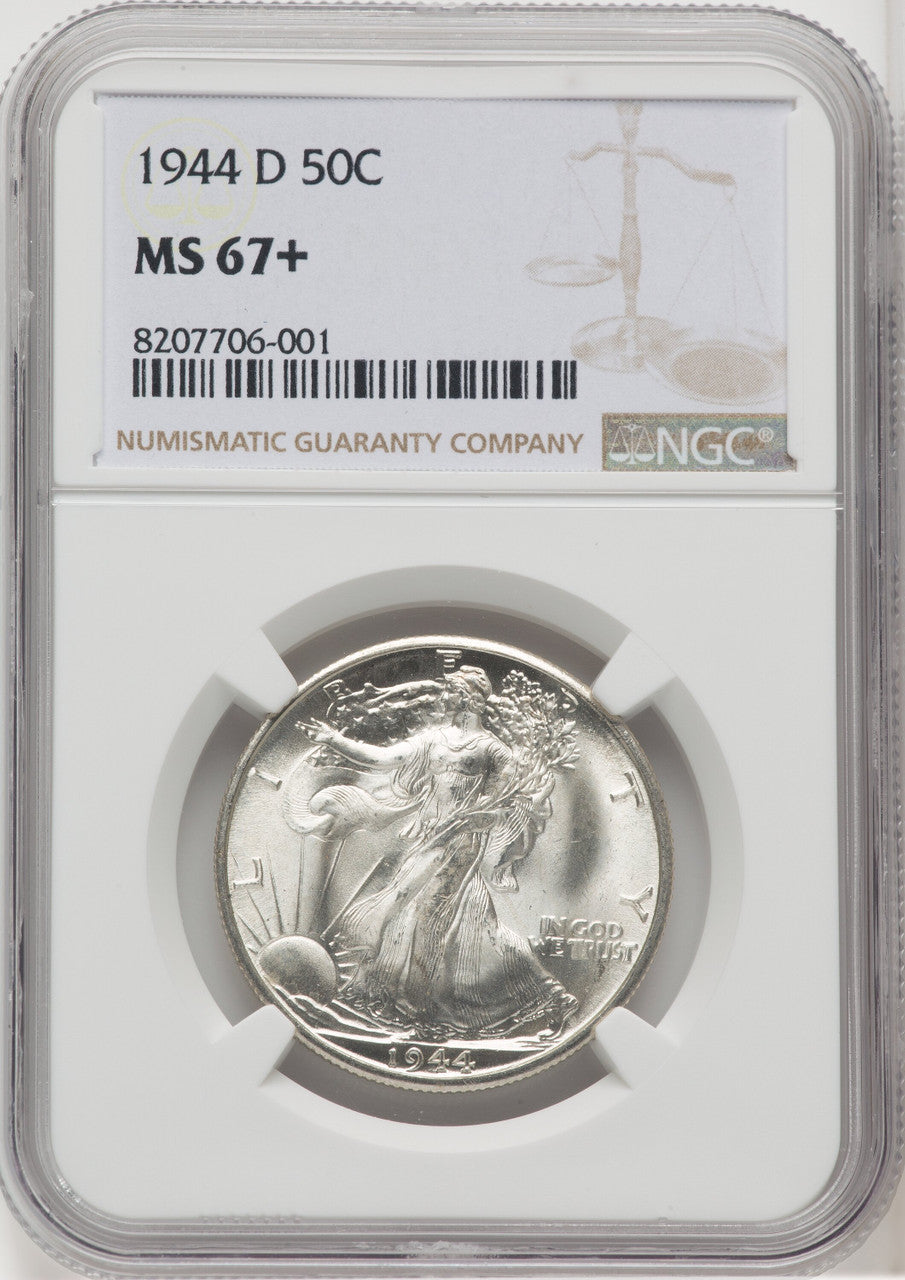 1944-D 50C Walking Liberty Half Dollar NGC MS67+ (762418031)
