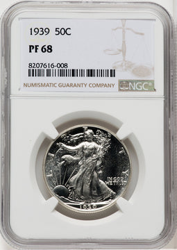1939 50C Proof Walking Liberty Half Dollar NGC PR68 (505878001)