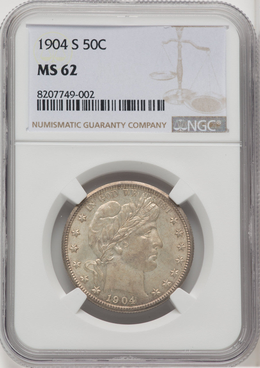 1904-S 50C Barber Half Dollar NGC MS62