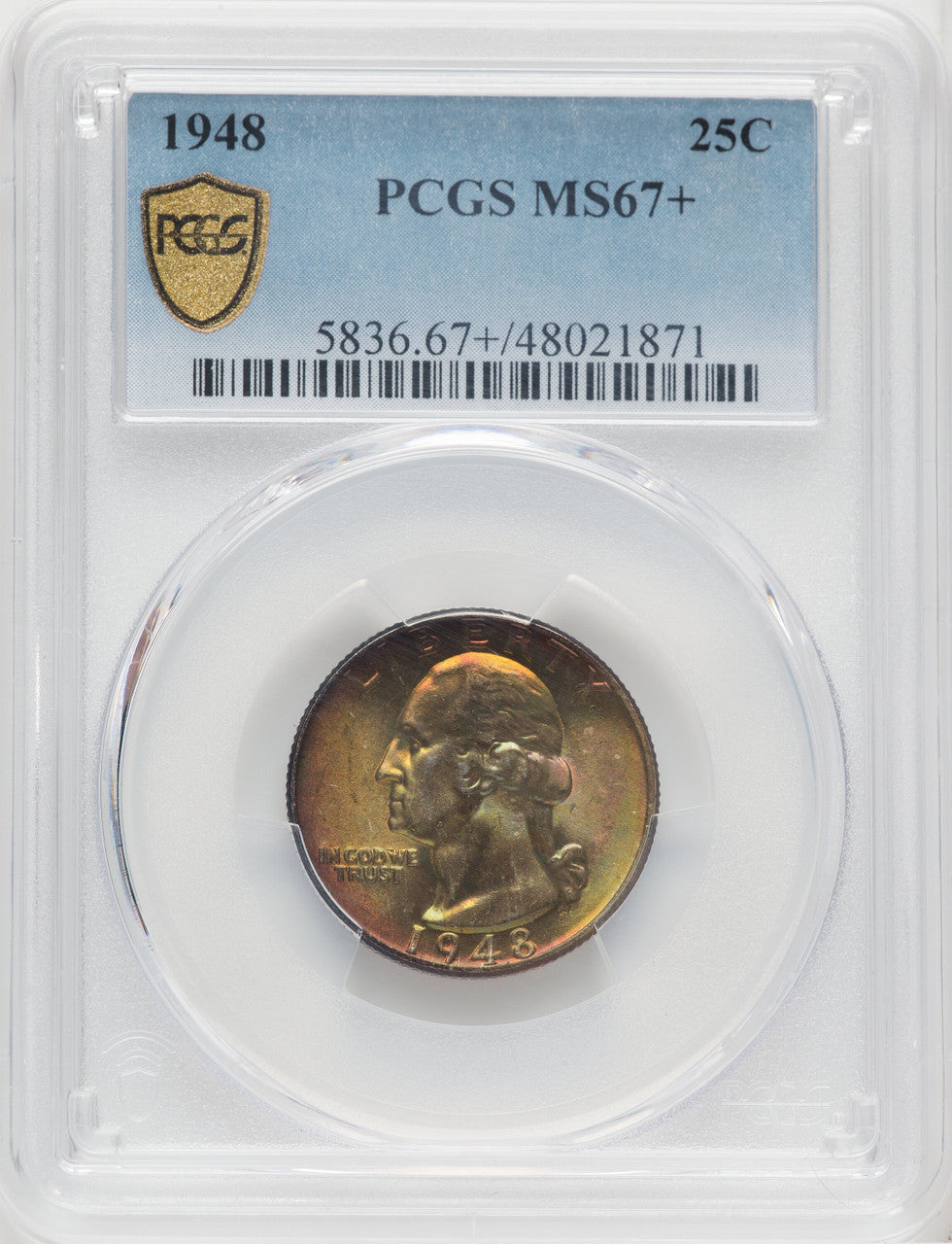 1948 25C Washington Quarter PCGS MS67+ (759130001)