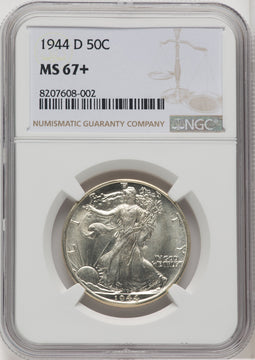 1944-D 50C Walking Liberty Half Dollar NGC MS67+