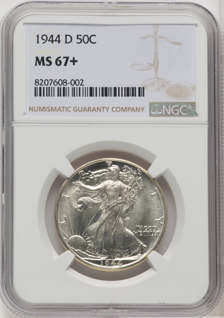 1944-D 50C Walking Liberty Half Dollar NGC MS67+