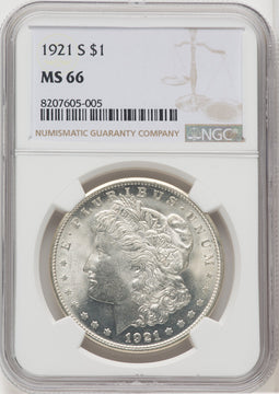 1921-S $1 Morgan Dollar NGC MS66 (768107015)