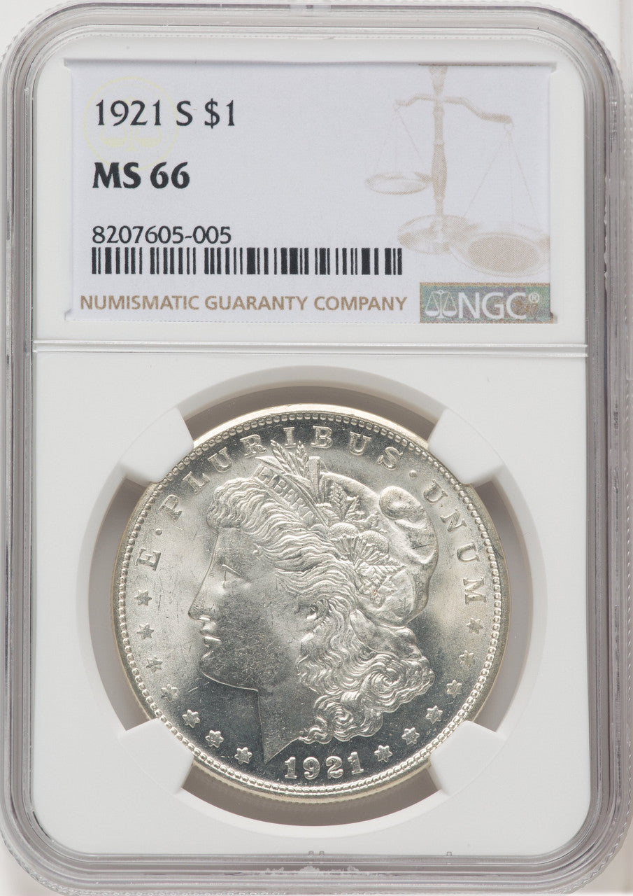 1921-S $1 Morgan Dollar NGC MS66 (768107015)