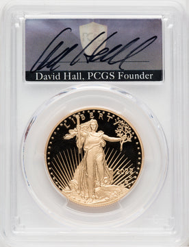 2022-W G$50 One Ounce Gold Eagle Advanced Release David Hall PCGS PR70