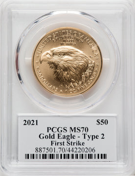 2021 One-Ounce Gold Eagle Type Two First Strike General George W. Casey Jr. PCGS MS70
