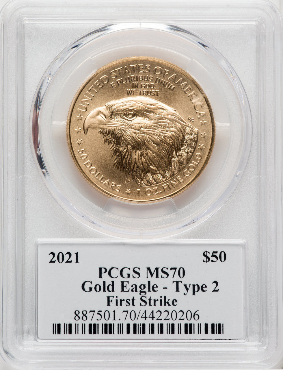 2021 One-Ounce Gold Eagle Type Two First Strike General George W. Casey Jr. PCGS MS70