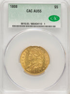 1808 $5 Early Half Eagle CACG AU55