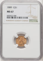1889 Gold Dollar NGC MS67