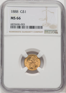 1888 G$1 Gold Dollar NGC MS66