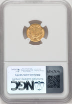 1861 G$1 Gold Dollar NGC MS62