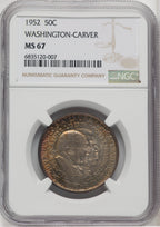 1952 50C Washington-Carver Commemorative Silver NGC MS67 (767841006)