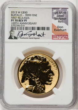 2013-W $50 Gold Buffalo Reverse Proof NGC PF70 Don Everhart