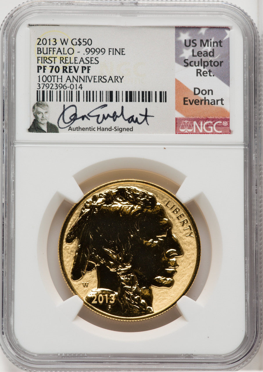 2013-W $50 Gold Buffalo Reverse Proof NGC PF70 Don Everhart