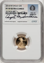 2014-W Gold American Eagle 4-Coin Set NGC PF70 Angela Buchanan Signed