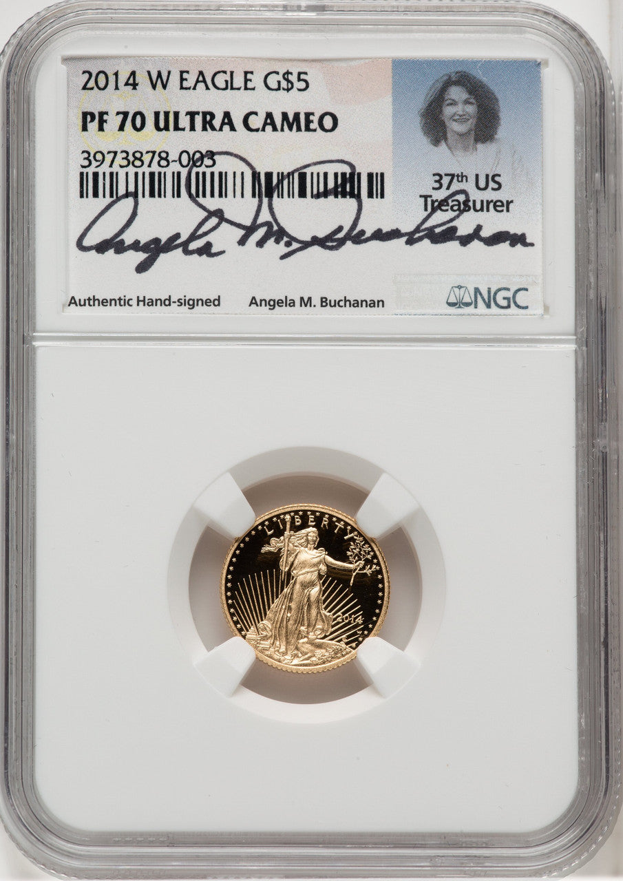 2014-W Gold American Eagle 4-Coin Set NGC PF70 Angela Buchanan Signed