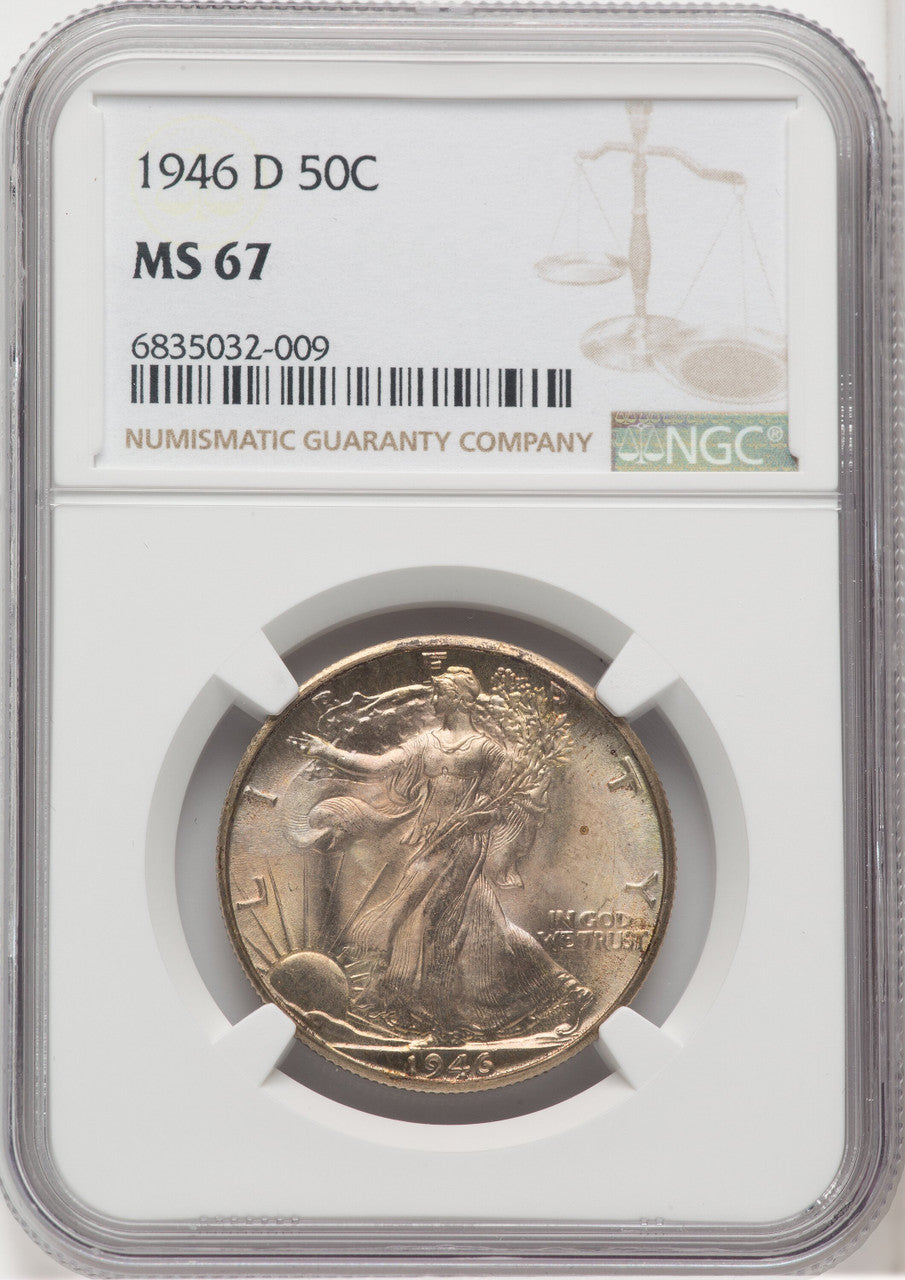 1946-D 50C Walking Liberty Half Dollar NGC MS67 (765833020)