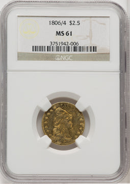 1806/4 $2.50 BD-1 Early Quarter Eagle NGC MS61