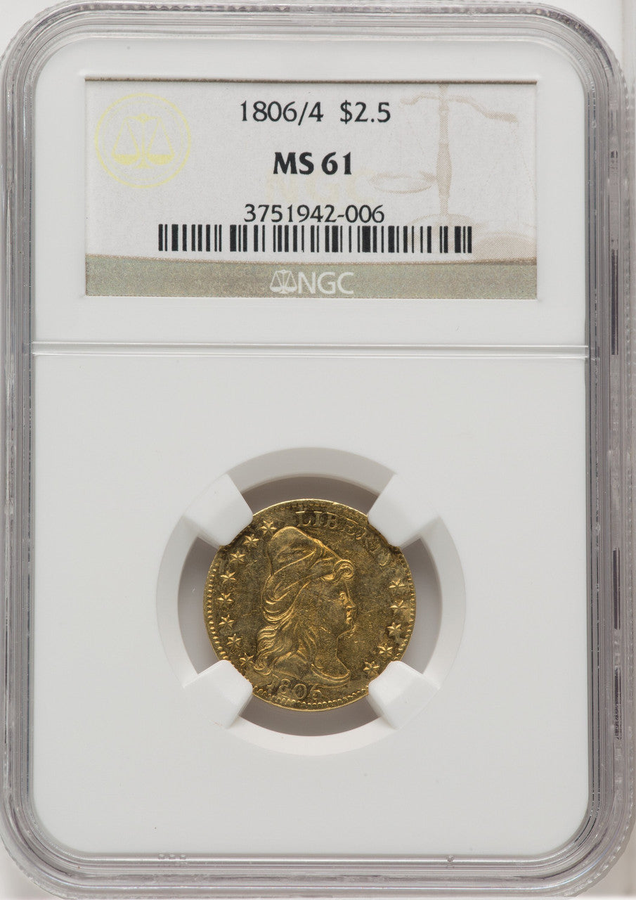 1806/4 $2.50 BD-1 Early Quarter Eagle NGC MS61