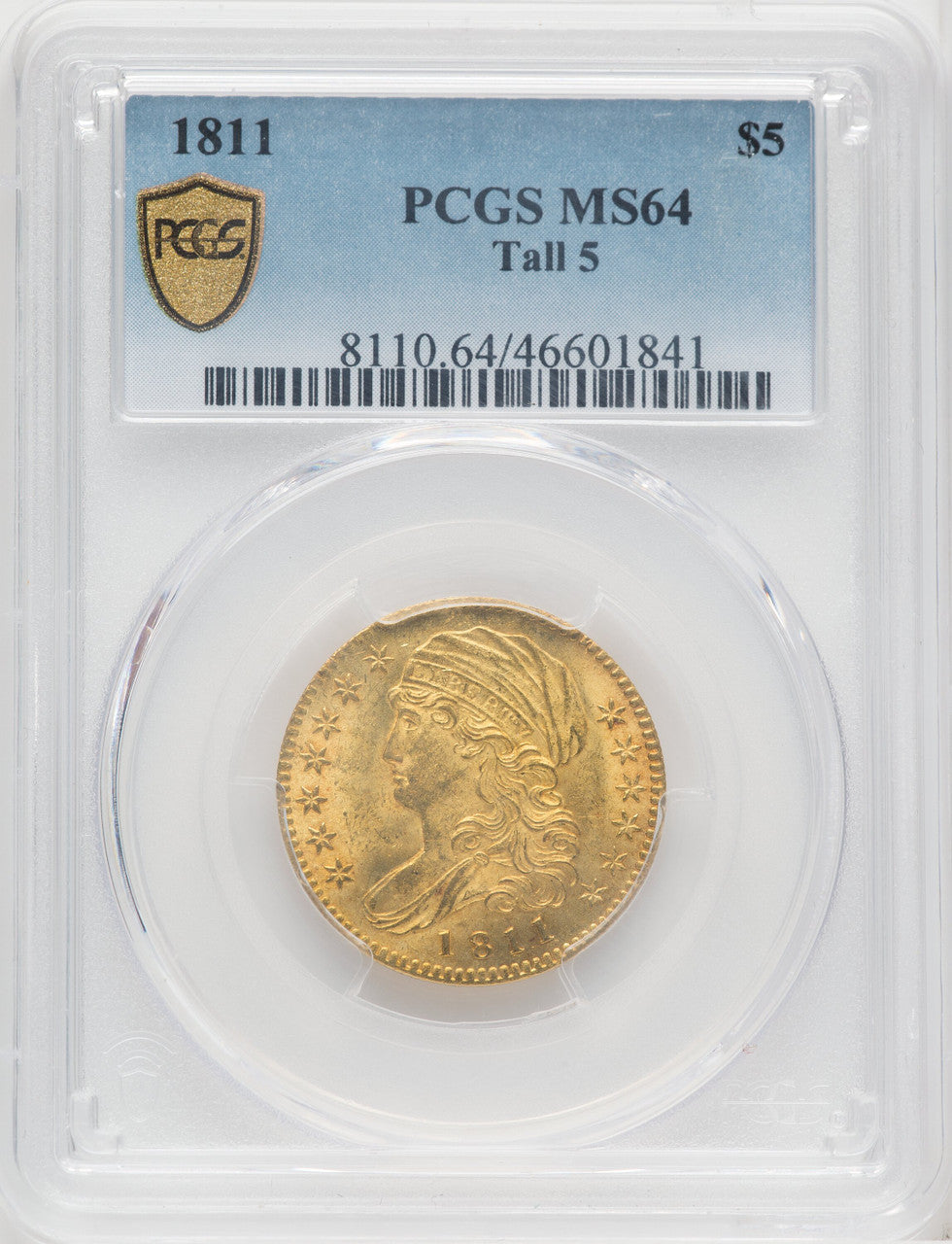 1811 $5 BD-1 Early Half Eagle PCGS MS64