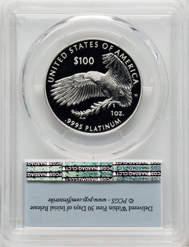 2018-W $100 One Ounce Platinum Eagle Life First Strike FS Flag PCGS PR70