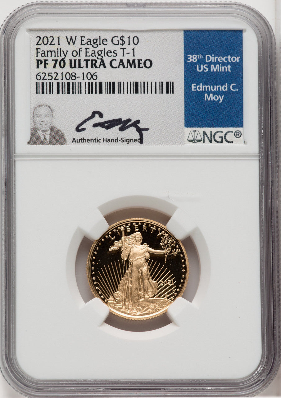 2021-W G$10 Quarter Ounce Gold Eagle Type OneDC NGC MS70