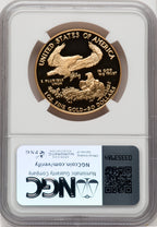1992-W $50 One-Ounce Gold Eagle Brown Label NGC PF70