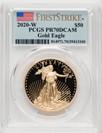 2020-W $50 One-Ounce Gold Eagle First Strike FS Flag PCGS PR70