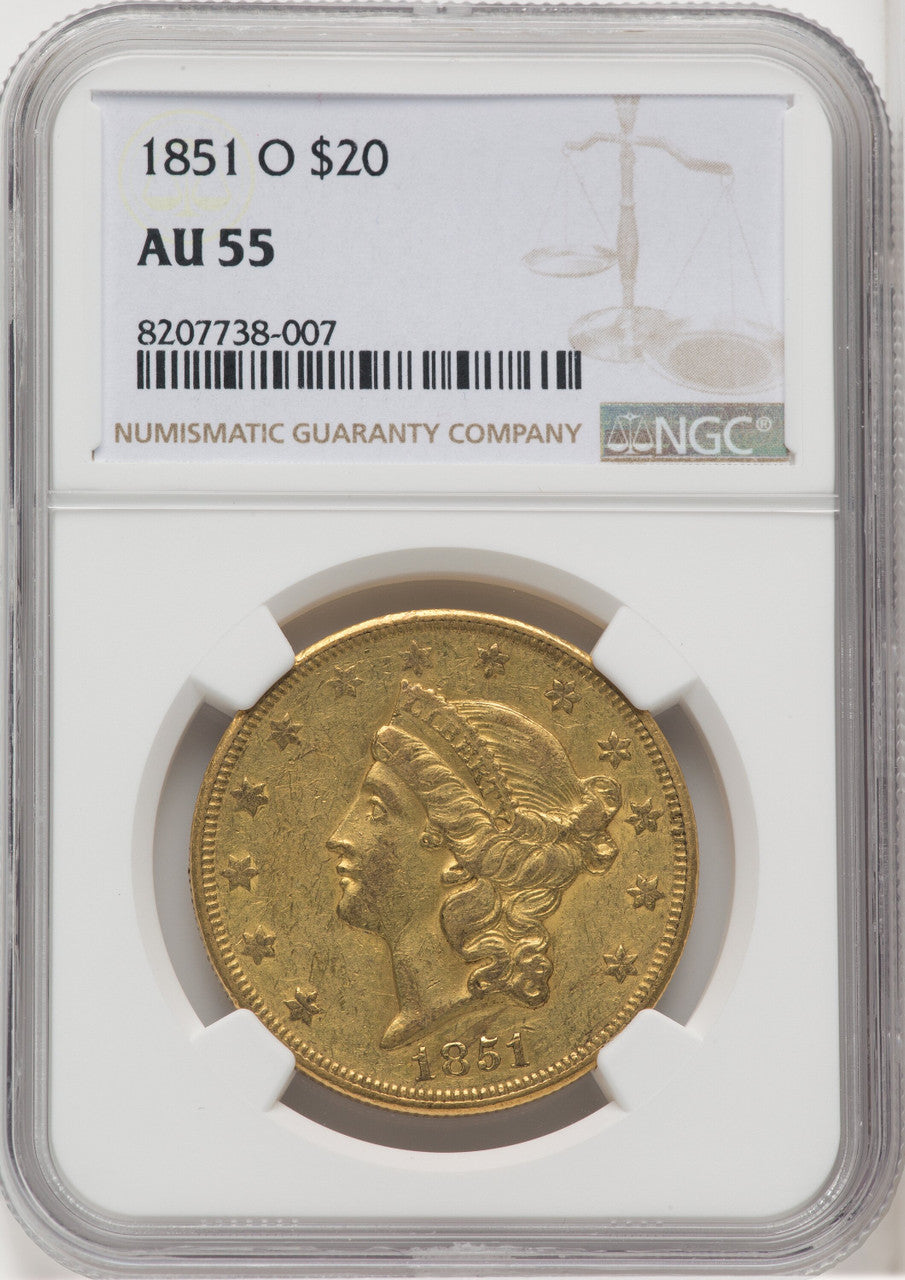 1851-O $20 Liberty Double Eagle NGC AU55 (764026088)