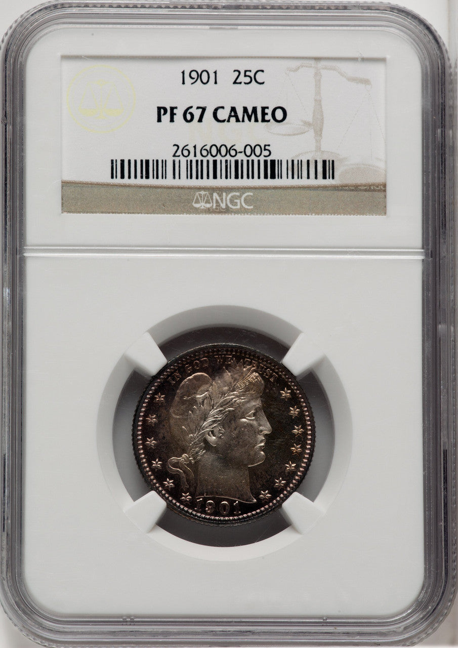 1901 25C CA Proof Barber Quarter NGC PR67 (768584004)