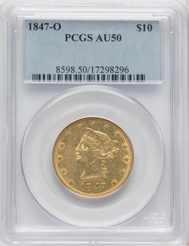 1847-O $10 Liberty Eagle PCGS AU50